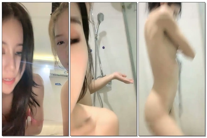 恩熙熙高颜值妹子和闺蜜浴室洗澡诱惑，舌吻浴室湿身互摸翘屁股特写