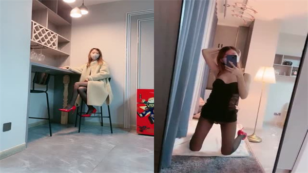 高跟黑丝苗窕骚母狗扣逼自慰勾引狼友操